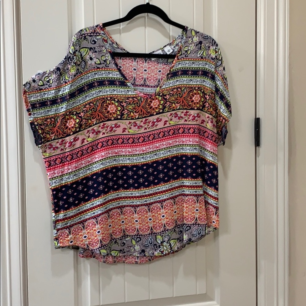Cap sleeve top - bright colors!